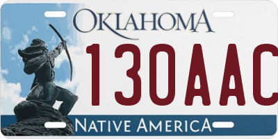 OK license plate 130AAC