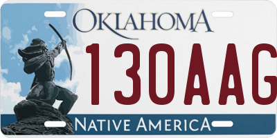 OK license plate 130AAG