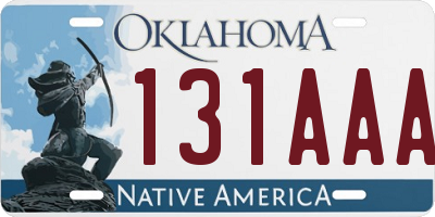 OK license plate 131AAA