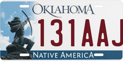 OK license plate 131AAJ