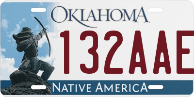 OK license plate 132AAE