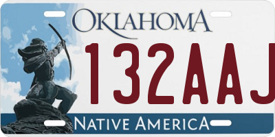 OK license plate 132AAJ