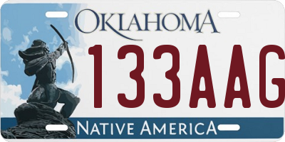 OK license plate 133AAG