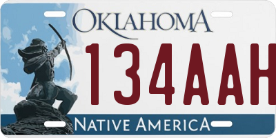 OK license plate 134AAH