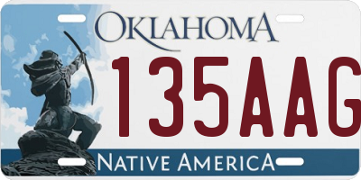 OK license plate 135AAG