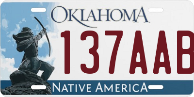 OK license plate 137AAB
