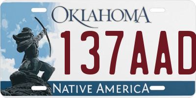 OK license plate 137AAD