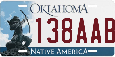 OK license plate 138AAB