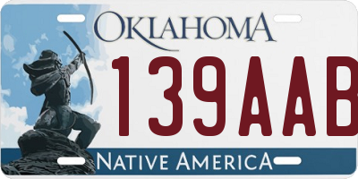 OK license plate 139AAB