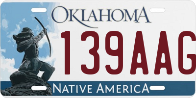 OK license plate 139AAG