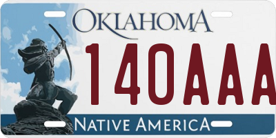 OK license plate 140AAA