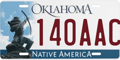 OK license plate 140AAC