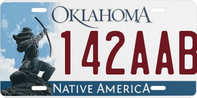 OK license plate 142AAB