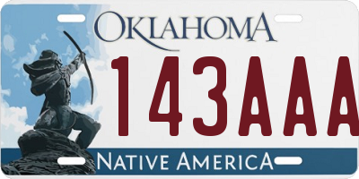 OK license plate 143AAA