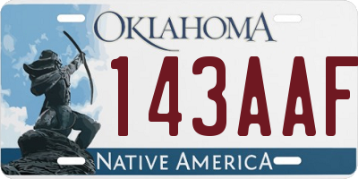 OK license plate 143AAF