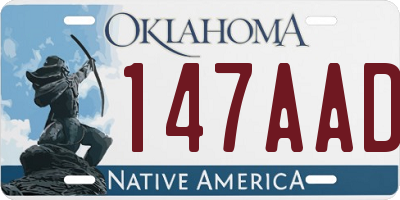 OK license plate 147AAD