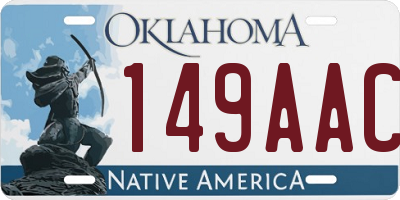 OK license plate 149AAC