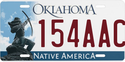 OK license plate 154AAC