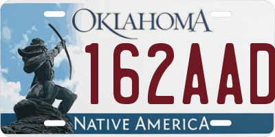 OK license plate 162AAD