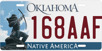 OK license plate 168AAF