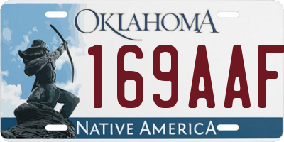 OK license plate 169AAF
