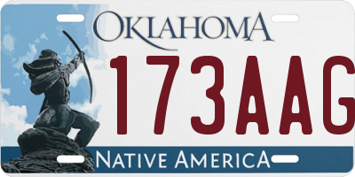 OK license plate 173AAG