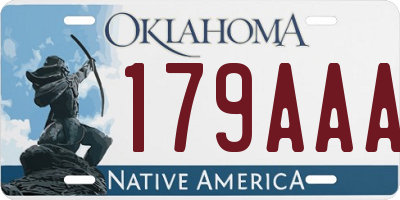 OK license plate 179AAA