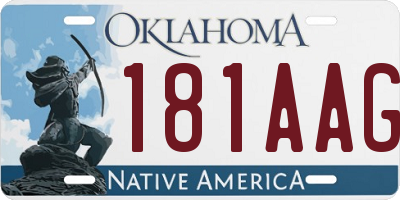OK license plate 181AAG