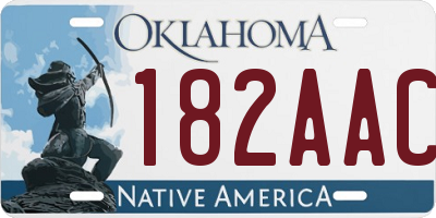 OK license plate 182AAC