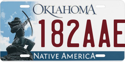 OK license plate 182AAE