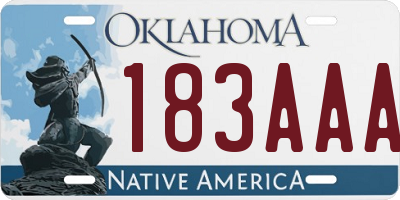 OK license plate 183AAA