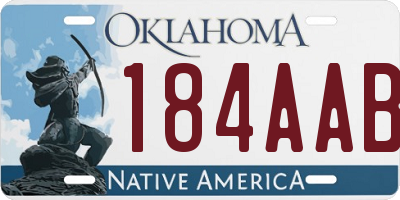 OK license plate 184AAB