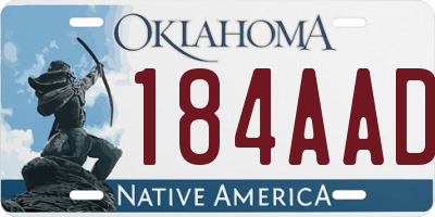 OK license plate 184AAD