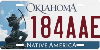 OK license plate 184AAE
