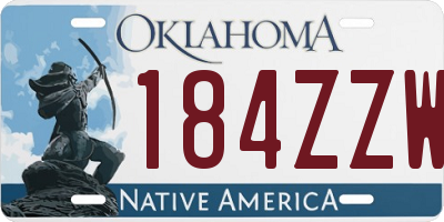 OK license plate 184ZZW