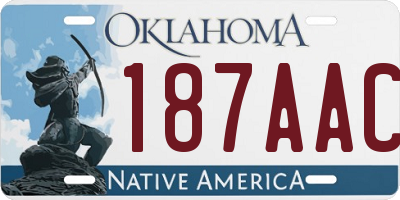 OK license plate 187AAC
