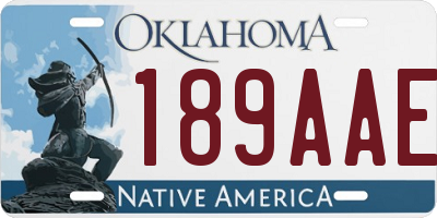 OK license plate 189AAE