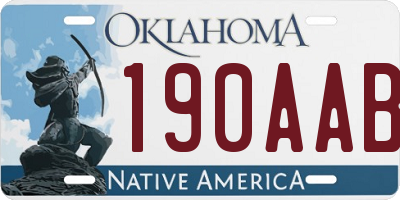 OK license plate 190AAB