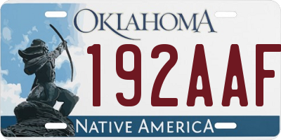 OK license plate 192AAF