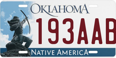 OK license plate 193AAB