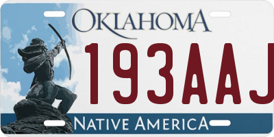 OK license plate 193AAJ