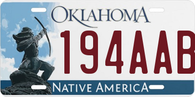 OK license plate 194AAB
