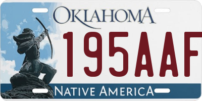 OK license plate 195AAF