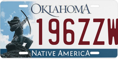 OK license plate 196ZZW