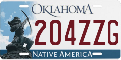 OK license plate 204ZZG