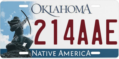 OK license plate 214AAE