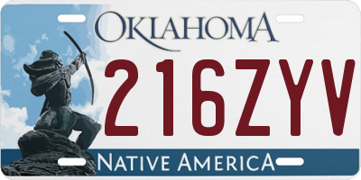 OK license plate 216ZYV