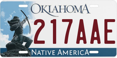 OK license plate 217AAE