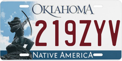 OK license plate 219ZYV