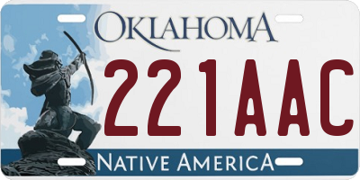 OK license plate 221AAC